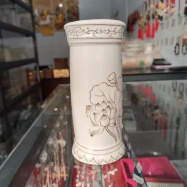 Ống Nhang Bạch Ngọc Sen Trắng