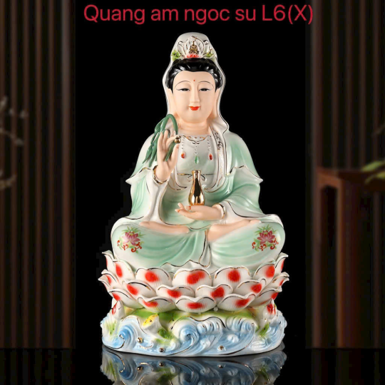 Tượng Quan Âm Ngọc sứ trắng L6(X)