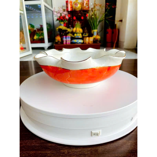 Bát thả hoa vân đá đỏ